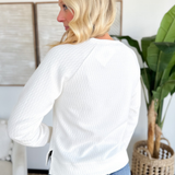 Off White Textured Pullover