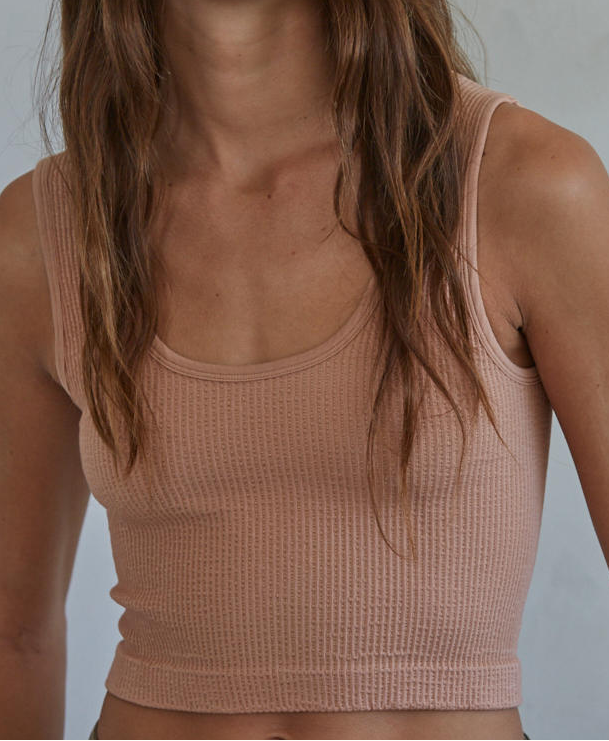 Ribbed V-Neck Tank Top