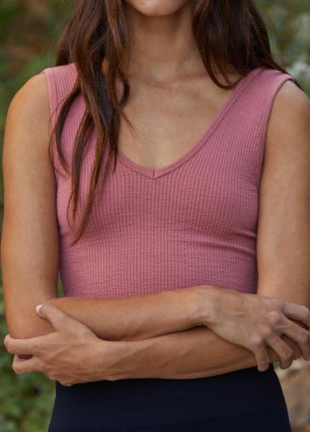 Ribbed V-Neck Tank Top