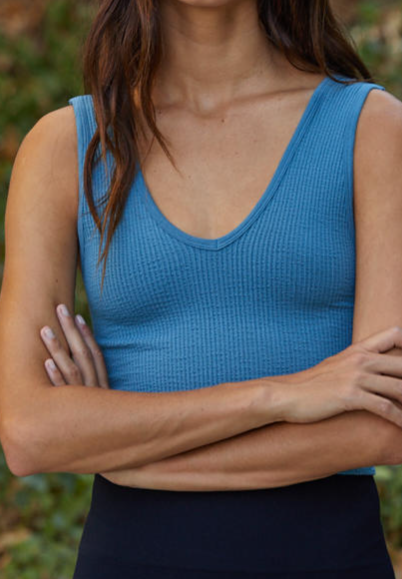 Ribbed V-Neck Tank Top