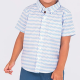 Boys Riding Waves Button Up Shirt