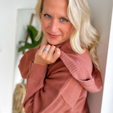 Clay Knit Button Up Hooded Cardigan