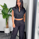 Lydia Black Wide Leg Pants