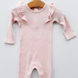 Ruffle Sleeve Pink Romper