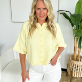 Yellow Button Short Sleeve Cardigan