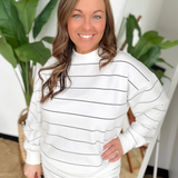 Striped Long Sleeve Drop Shoulder Pullover (2 colors)