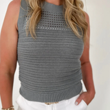Chunky Knit Open Knit Teal Sweater Tank