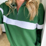 Green/Grey Relaxed 1/4 Zip Pullover