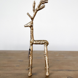 Gold Aluminum Standing Reindeer