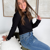 Crinkled Long Sleeve Top (3 Colors)