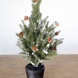 Potted Pine Tree with Snow