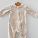 Oatmeal Velour Footie