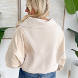 Carter Sherpa Cream Half Zip Pullover