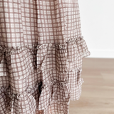 Plaid Ruffle Tiered Midi Skirt