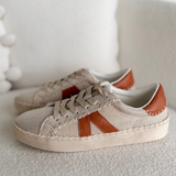 Cognac Combo Lace Up Sneakers