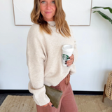 Taupe Three Bow Knit Sweate