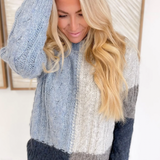 Color Block Cable Knit Sparkle Sweater (2 colors)