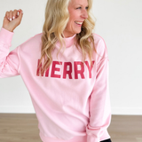 Merry Pink Reversable Mock Neck Sweatshirt