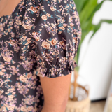 Smocked Floral Puff Sleeve Top