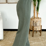 Elastic Waistband Wide Leg Sweatpants