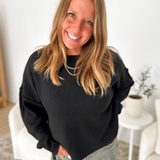 Black Soft Knit Relaxed Fit Sweater
