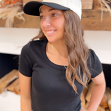 Scoop Neck Short Sleeve Basic Top (2 colors)