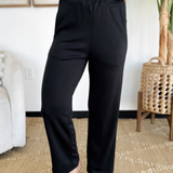 Lainey Elastic Waist Straight Leg Pants (2 Colors)