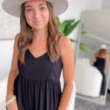 Makenna Tiered Black Maxi Dress