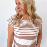 Wide Crewneck Extended Short Sleeve Sweater