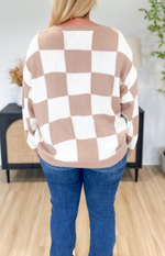 Ariel Checkered Sweater-Curvy