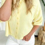 Yellow Button Short Sleeve Cardigan