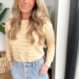 Lightweight Striped Crewneck Top (2 colors)