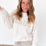 Cream/Taupe Jesus Long Sleeve Top