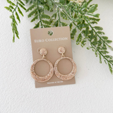Pave Circle Dangle Earrings