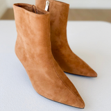 Camel Suede Pointed Toe Boots