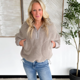 Sherpa Mock Neck Quarter Zip Pullover