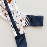Touchdown Time Navy Romper