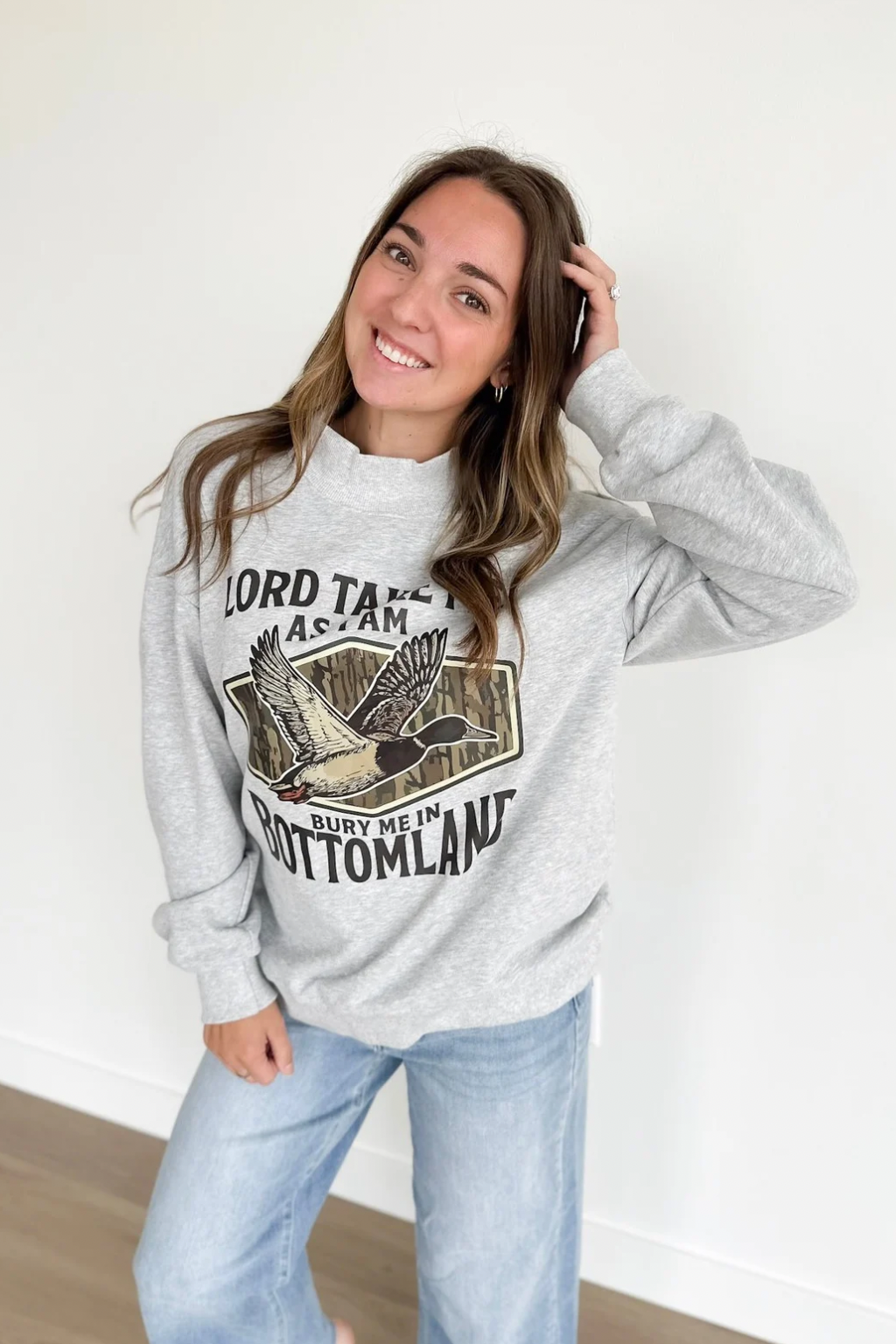 Lord Take Me As I Am Duck Mock Neck Sweatshirt