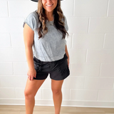 Acid Wash Sleeveless Boxy Denim Top