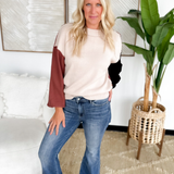 Color Block Sleeve Knit Sweater