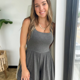 Charcoal High Waist Tank Romper