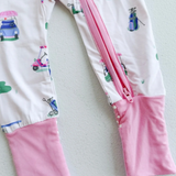 Vintage Golf Carts Pink Romper