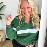 Green/Grey Relaxed 1/4 Zip Pullover