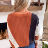 Rory Color Block Cable Knit Sweater