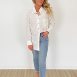 Audrey White Button Up Top