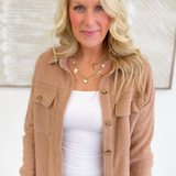 Dusty Nude Duster Knit Button Shacket