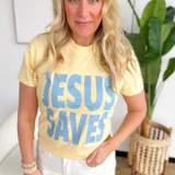 Jesus Saves Butter Yellow Tee