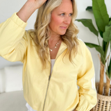 Yellow Zip Up Athletic Jacket