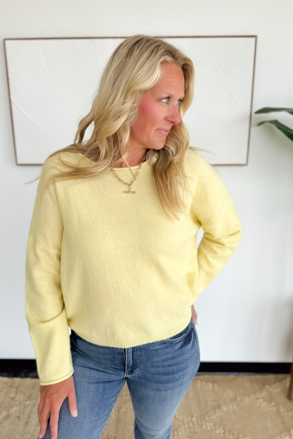 Soft Knit Yellow Relaxed Sweater