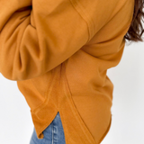 Mustard Half Snap Button Pullover